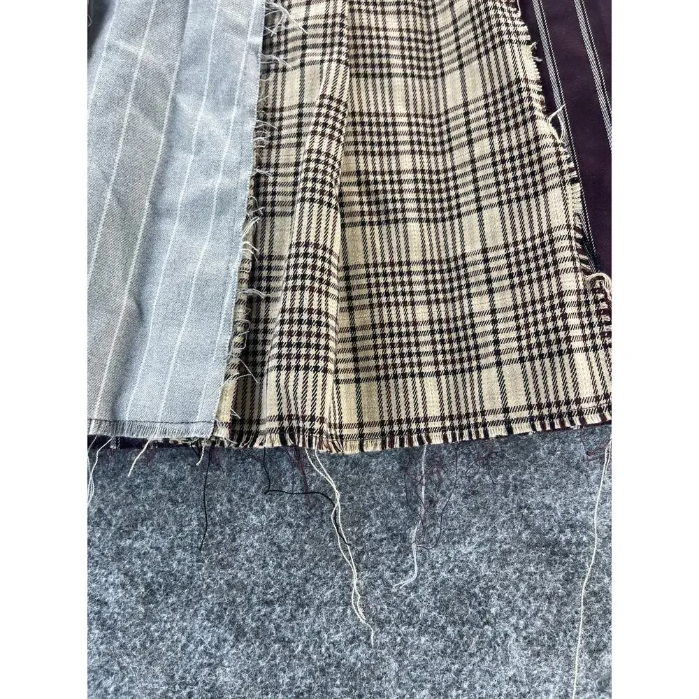 GB Girl's Patchwork Mixed Media Pleated Distressed Skirt Youth Size 10